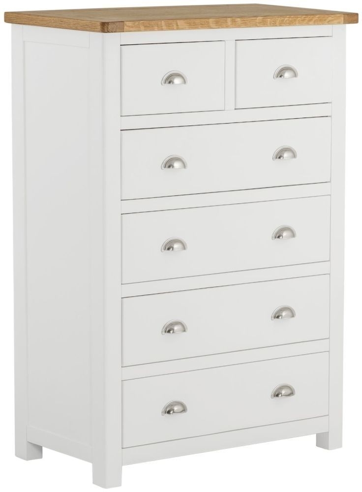 Portland Ivory White Painted 2 Over 4 Drawer Chest