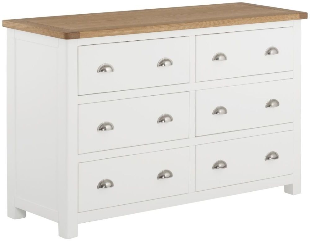 Portland Ivory White Painted 6 Drawer Chest