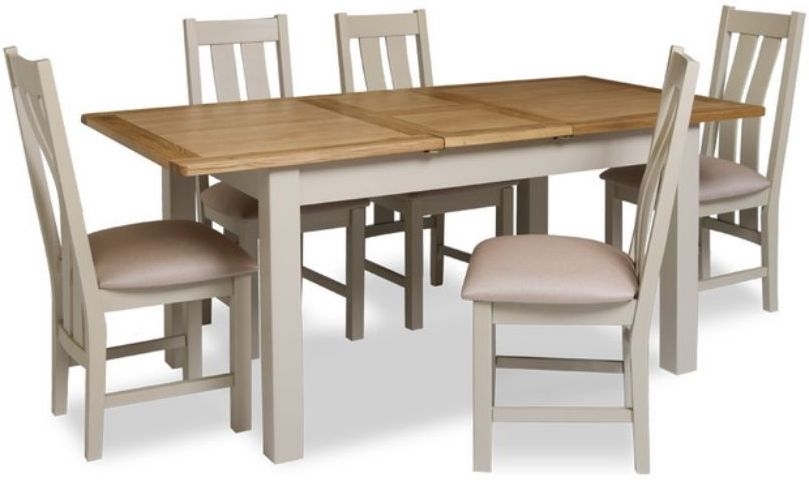 Portland Stone Painted 140cm180cm Extending Dining Table And Chairs