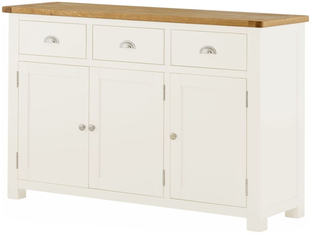 Portland Ivory White Painted 3 Door Sideboard