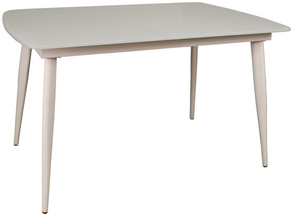 Riva White And Glass 120cm150cm Extending Dining Table