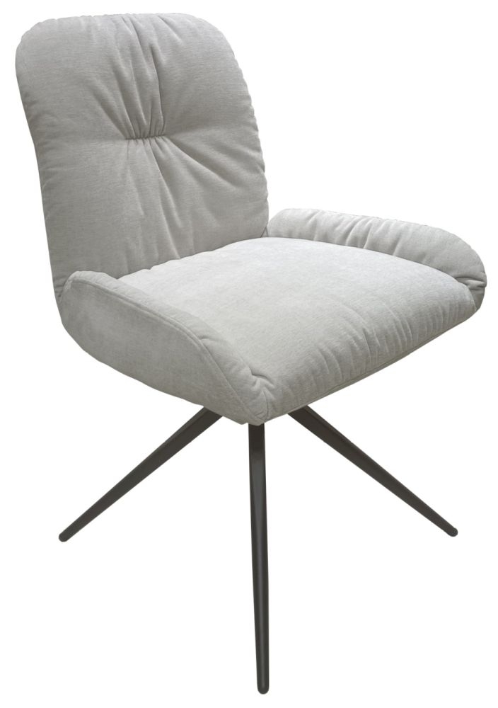 Cairn Fabric Light Grey Dining Chair Sold In Pairs