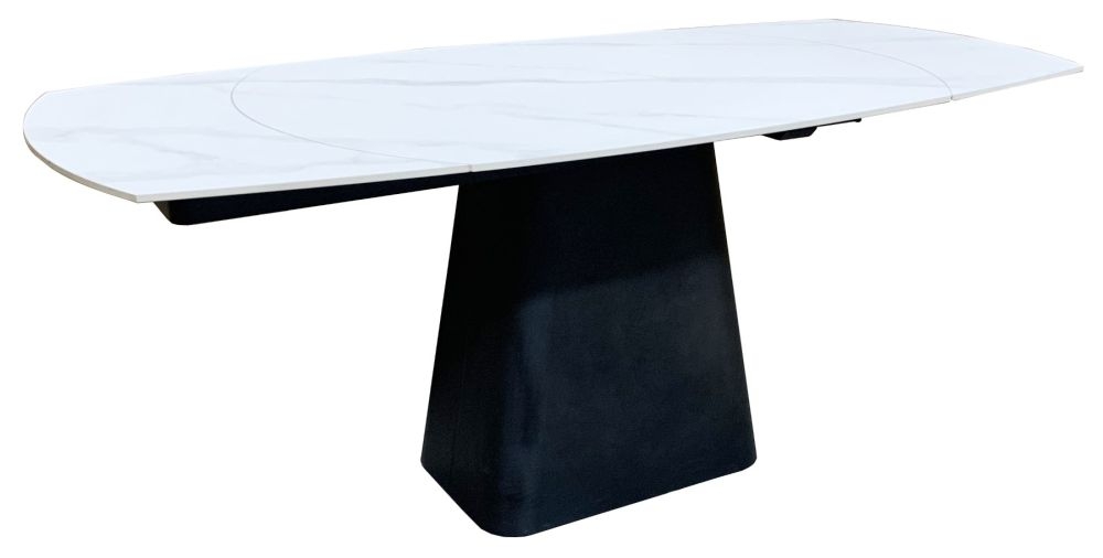 Cairn Motion Ceramic Marble Top Dining Table 120cm 180cm Extending Oval Top