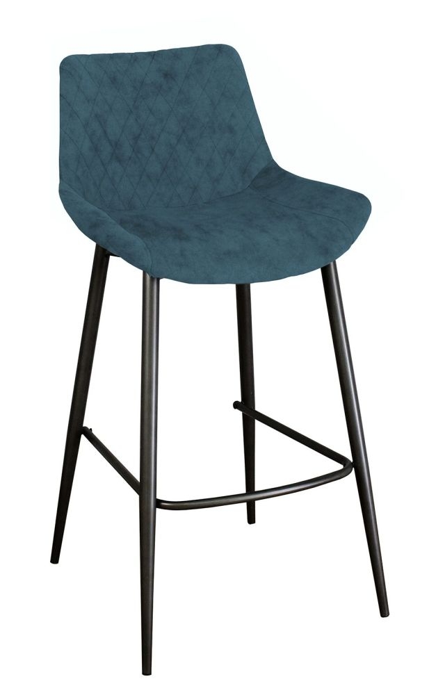 Sigma Mineral Blue Fabric Bar Stool Sold In Pairs