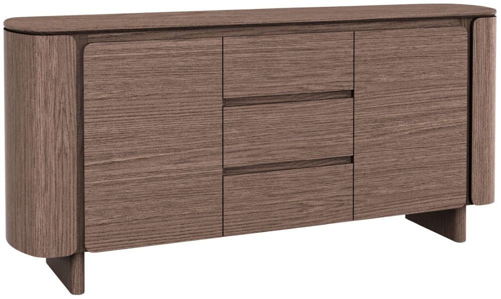 Trento Walnut Large Sideboard 160cm With 3 Drawers