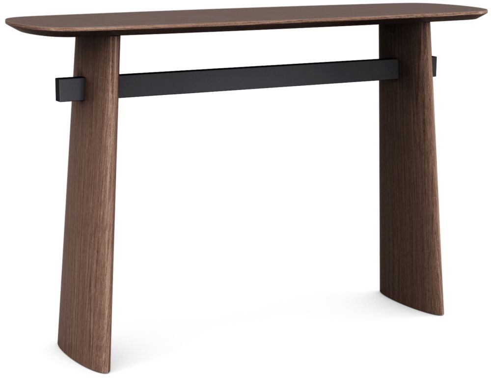 Trento Walnut Round Console Table