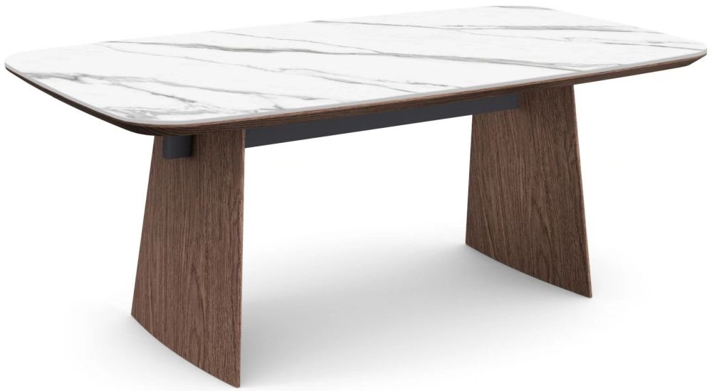 Trento Walnut And Sintered Stone Top 200cm Seats 8 Diners Dining Table