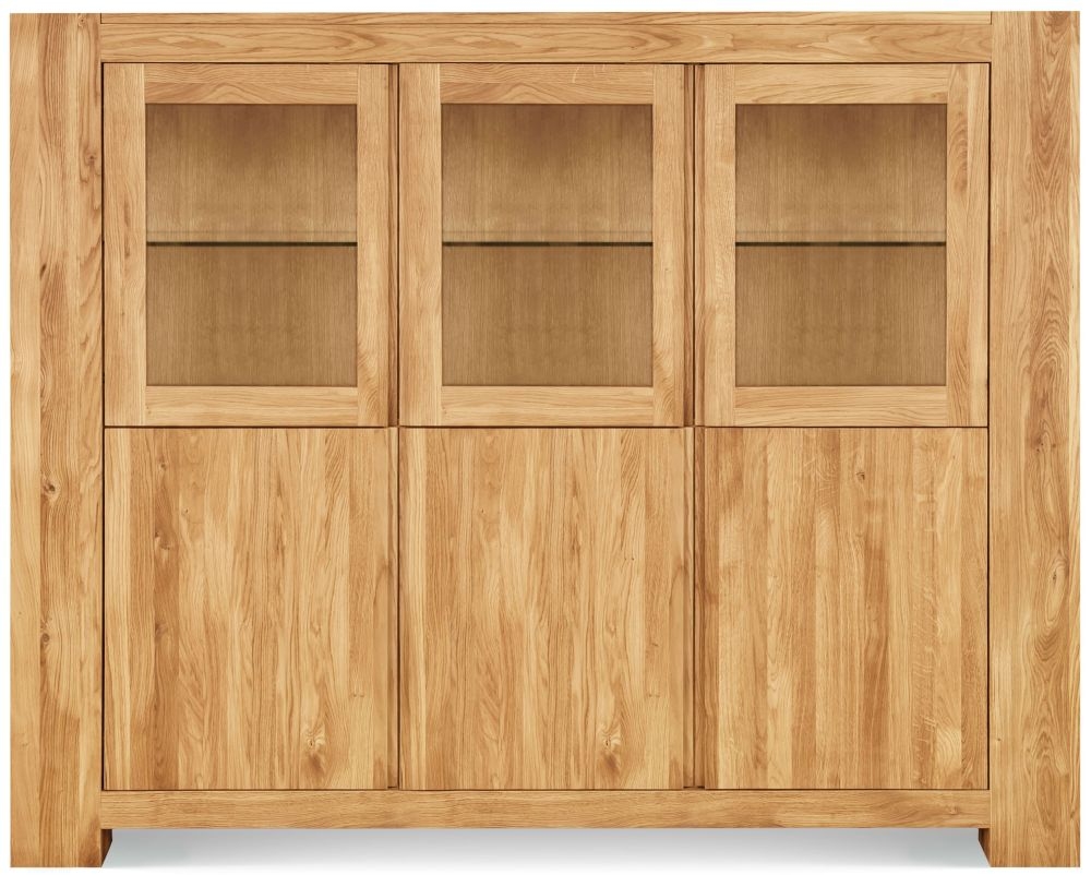 Clemence Richard Massive Oak Wide Display Cabinet