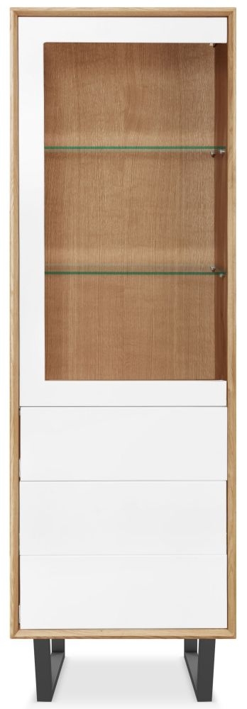 Clemence Richard Modena Oak 1 Door Tall Display Cabinet