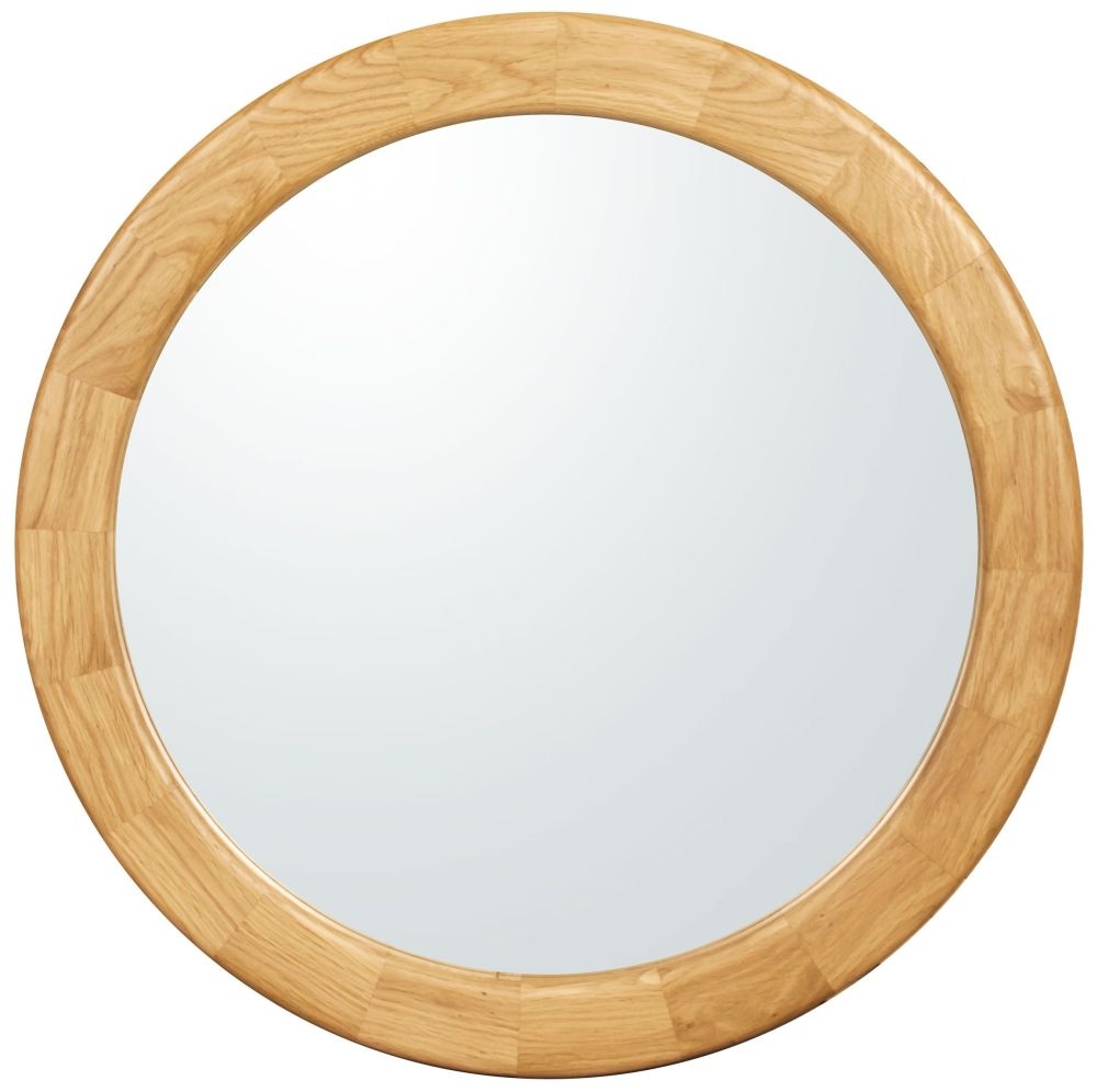 Product photograph of Clemence Richard Sorento Oak Round Mirror - Dia 70cm from Choice Furniture Superstore