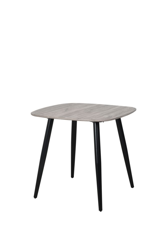Core Products Aspen Square Dining Table Grey Oak Effect With Black Tapered Legs
