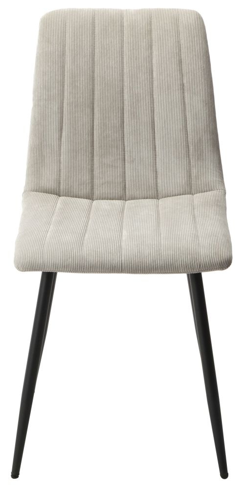 Aspen Straight Stitch Lt Cord Grey Fabric Dining Chair With Black Tapered Legs Sold In Pairs