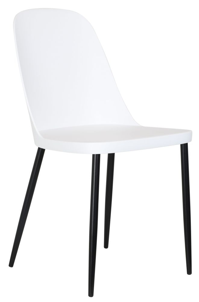 Aspen Plastic Seat Duo Dining Chair With Black Metal Legs Sold In Pairs