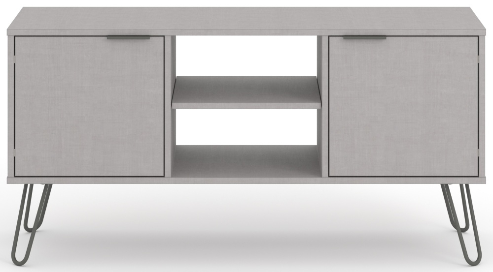 Augusta Grey 2 Door Tv Unit With Hairpin Legs