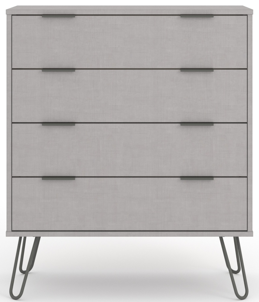 Augusta Grey 4 Drawer Chest With Hairpin Legs