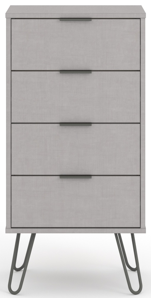 Augusta Grey 4 Drawer Narrow Chest With Hairpin Legs