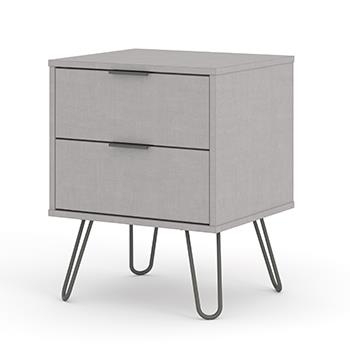 Core Products Augusta Grey 2 Drawer Bedside Cabinet