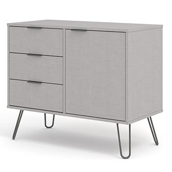 Core Products Augusta Grey Small Sideboard With 1 Door 3 Drawers