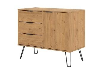 Core Products Augusta Pine Small Sideboard With 1 Door 3 Drawers