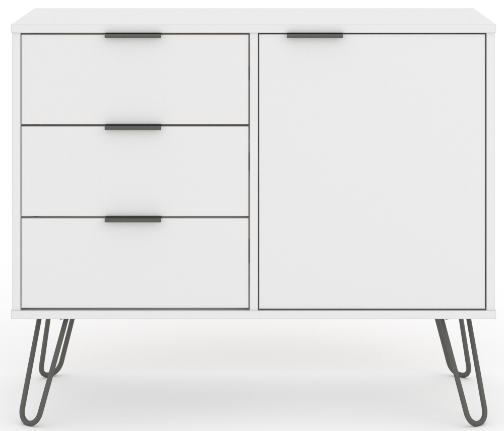 Augusta White Small Sideboard With Hairpin Legs