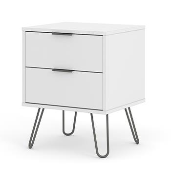 Core Products Augusta White 2 Drawer Bedside Cabinet