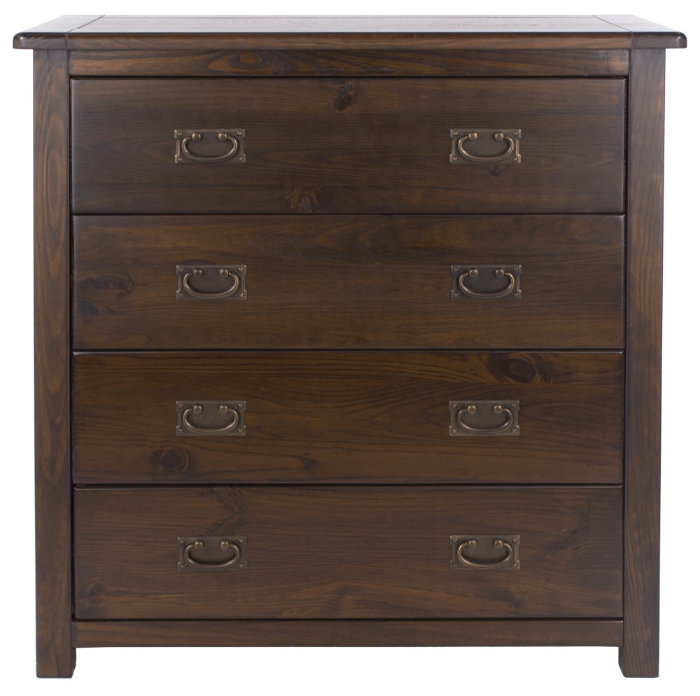 Boston Dark Wood 4 Drawer Chest