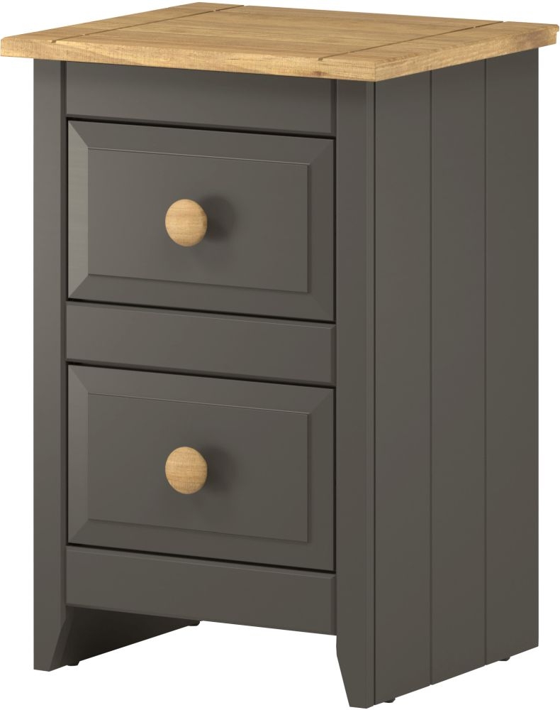 Core Products Capri Carbon Italian 2 Drawer Petite Bedside Cabinet