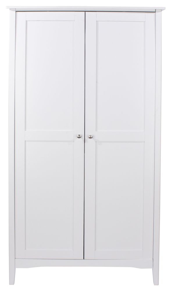 Como White Painted 2 Door Wardrobe