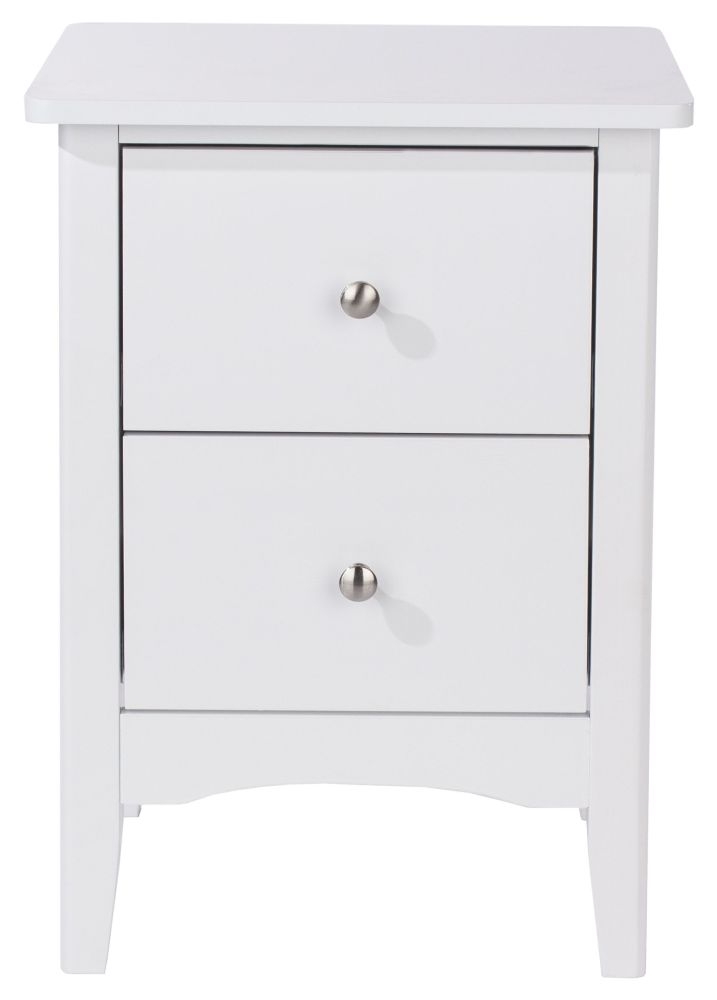 Como White Painted 2 Drawer Bedside Cabinet