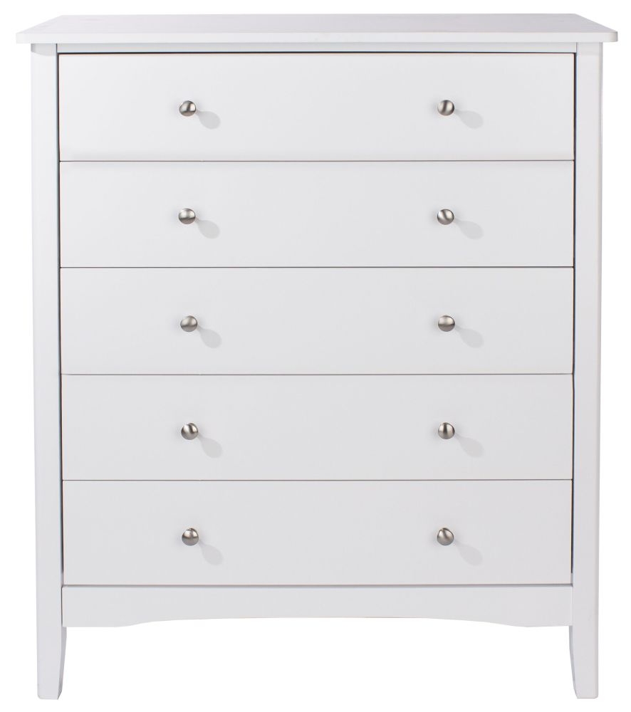 Como White Painted 5 Drawer Chest