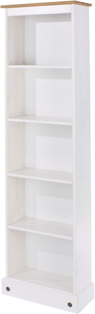 Core Products Corona White Italian Tall Narrow Bookcase