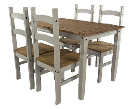 Corona Mexican Pine Rectangular Dining Table And 4 Chair