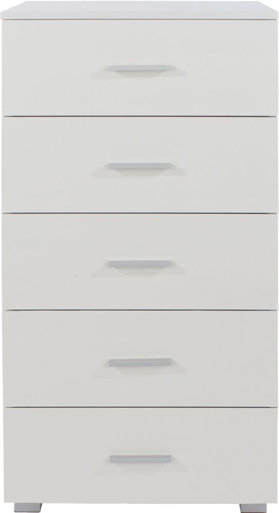 Core Product Lido Italian 5 Narrow Tall Chest Of Drawers