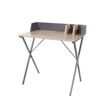 Core Products Loft Study Desk Oak Effect Top With Grey Metal Cross Legs