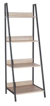 Core Products Loft Ladder Bookcase Unit With Oak Effect And Grey Metal Frames