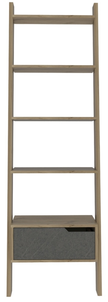 Manhattan Ladder Bookcase Pine And Stone Effect