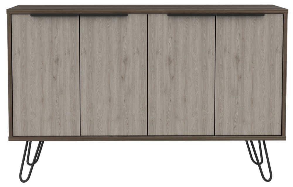 Nevada Grey Oak Large Sideboard With Hairpin Legs