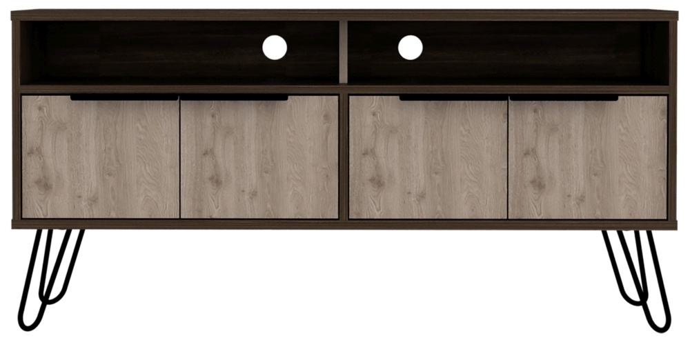Nevada Grey Oak Wide Tv Unit With Hairpin Legs