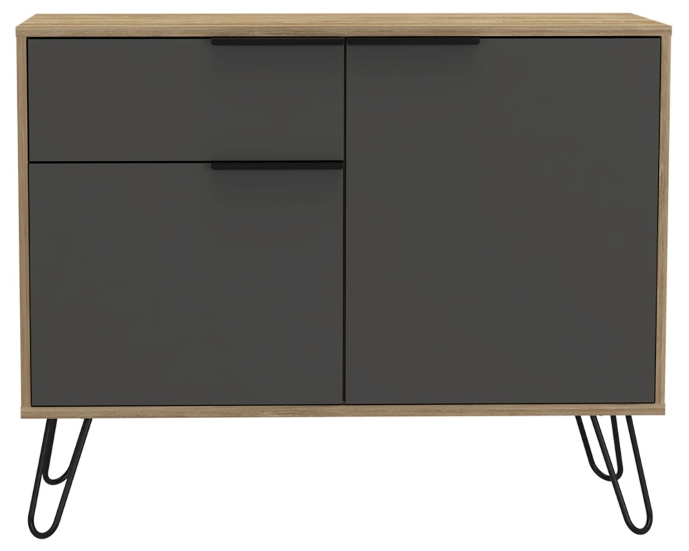 Vegas Grey Melamine Small Sideboard With Hairpin Legs