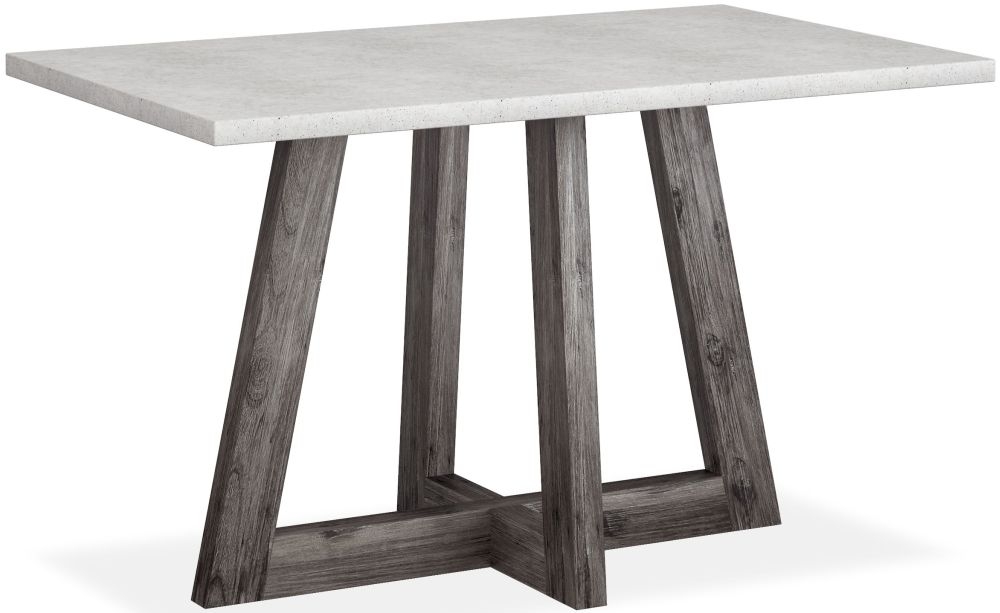 Corndell Austin White Concrete And Acacia Wood Bar Table