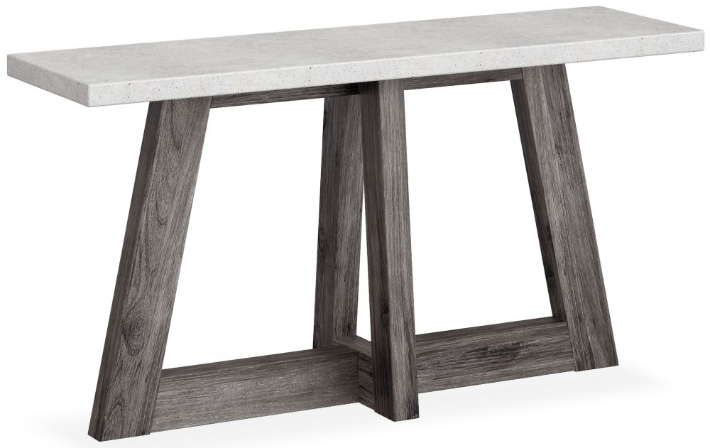 Corndell Austin White Concrete And Acacia Wood Console Table