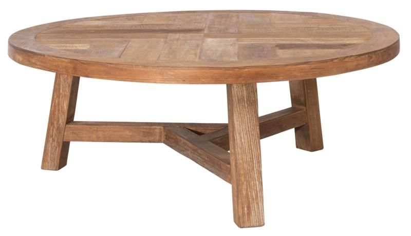 Classic Monastery Natural Teak Wood Round Coffee Table