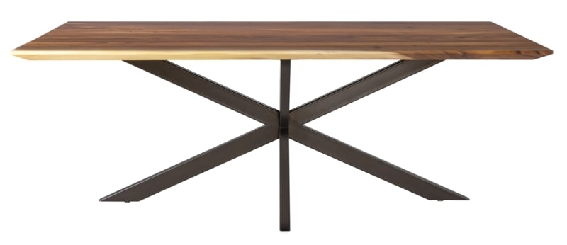 Flare Suar Wood Dining Table With Black Spider Legs 210cm
