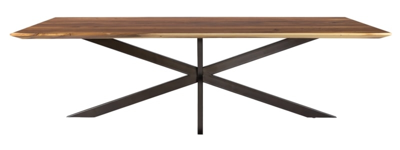 Flare Suar Wood Dining Table With Black Spider Legs 250cm