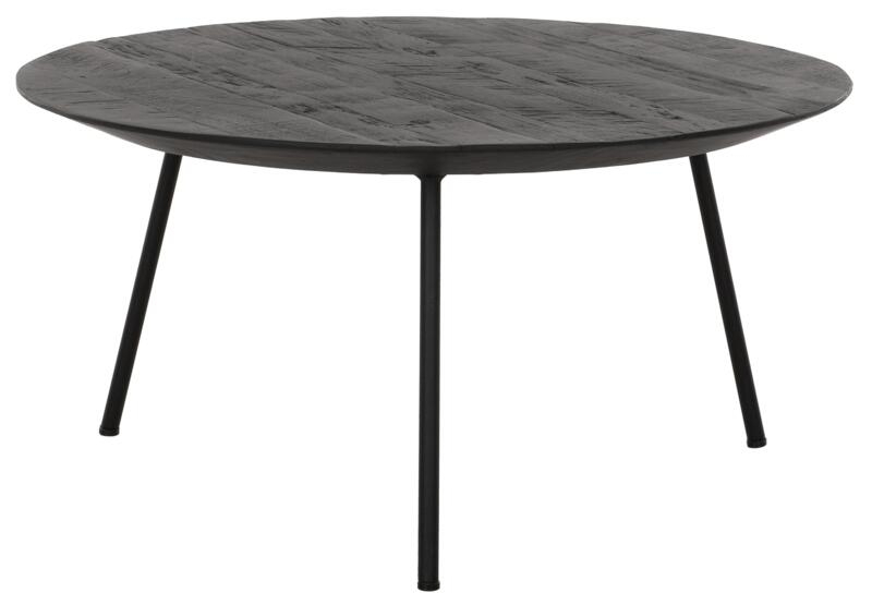 Highlight Jupiter Black Teak Wood Large Round Coffee Table