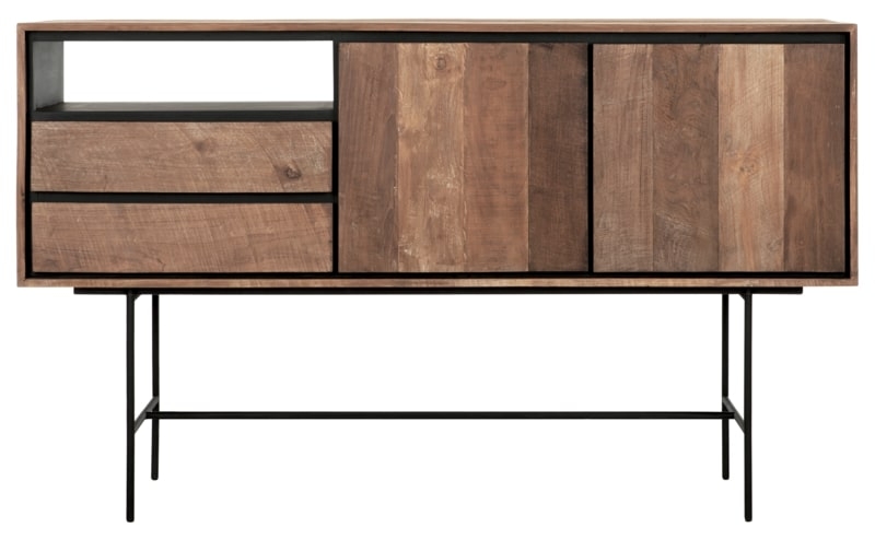 Metropole Natural Teak Wood 2 Door 2 Drawer Medium Sideboard