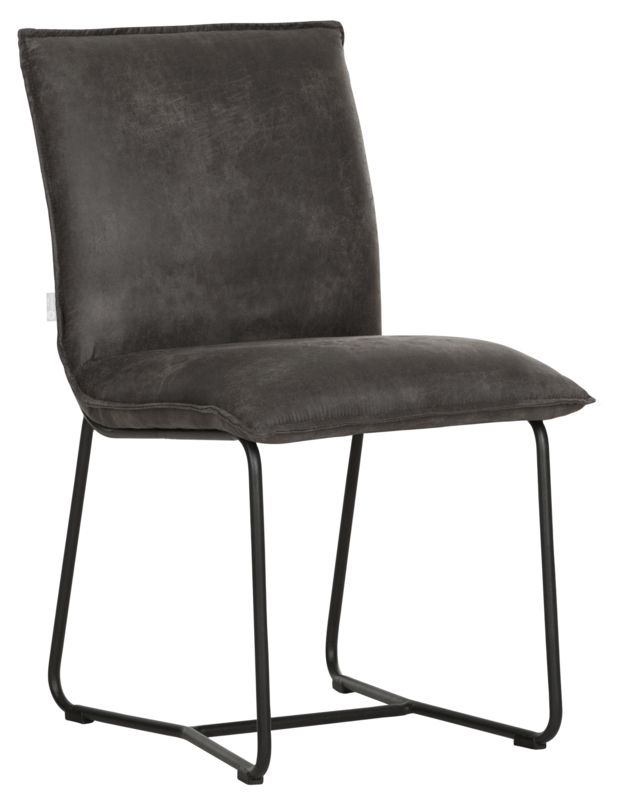 River Delaware Charcoal Leather Dining Chair Sold In Pairs