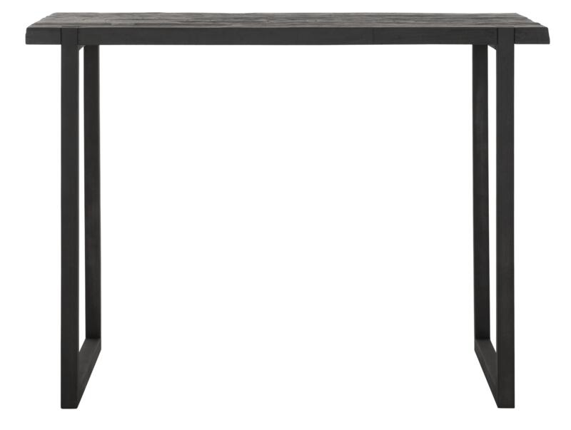 Timeless Beam Black Teak Wood Bar Table With U Legs