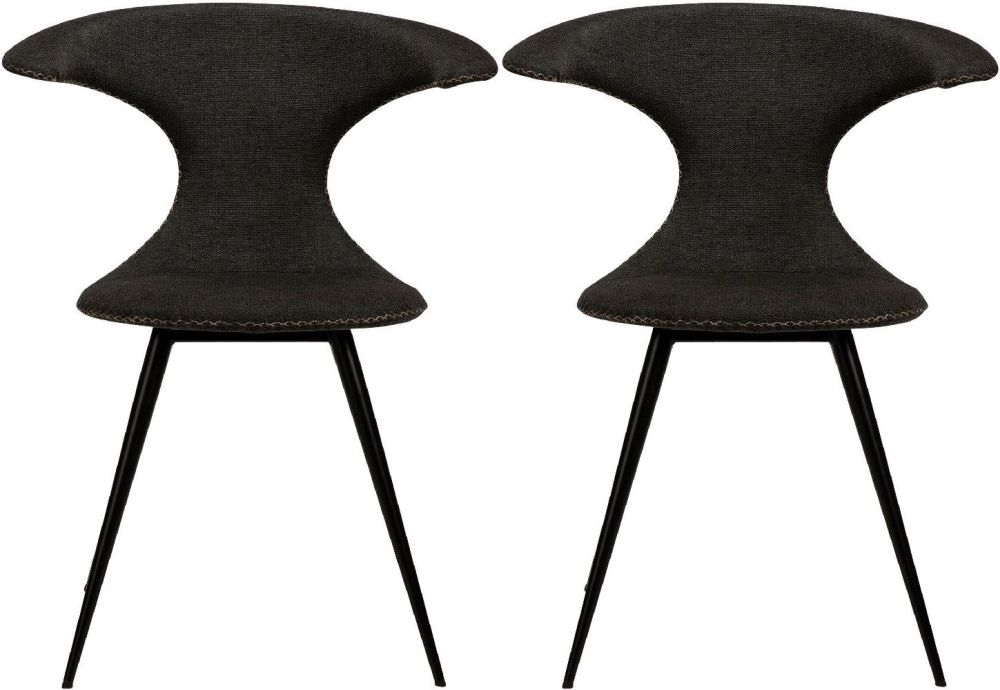 Dan Form Flair Crow Black Fabric Dining Chair Pair Clearance Fs406
