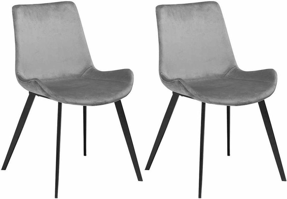 Dan Form Hype Alu Velvet Dining Chair With Black Legs Pair Clearance Fs035